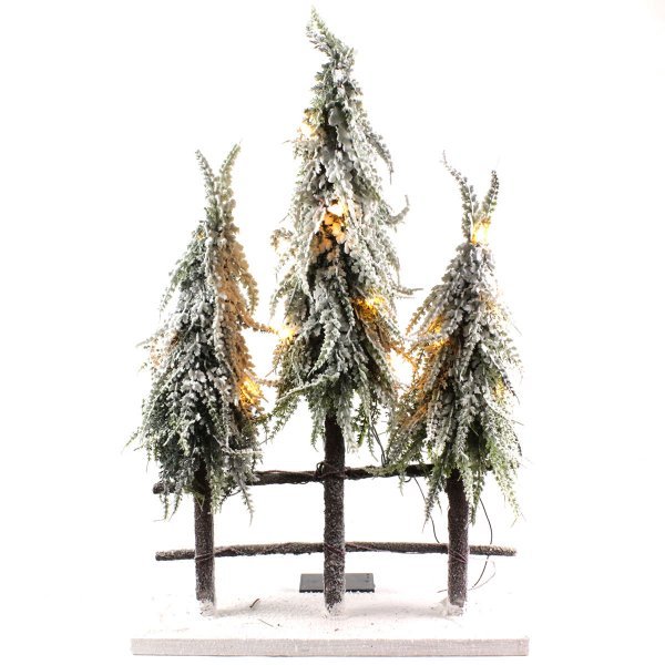 Χριστουγεννιάτικος Ξύλινος Διακοσμητικός Φράχτης με 3 Δεντράκια και 20 LED (60cm) Χριστουγεννιάτικος Ξύλινος Διακοσμητικός Φράχτης με 3 Δεντράκια και 20 LED (60cm)